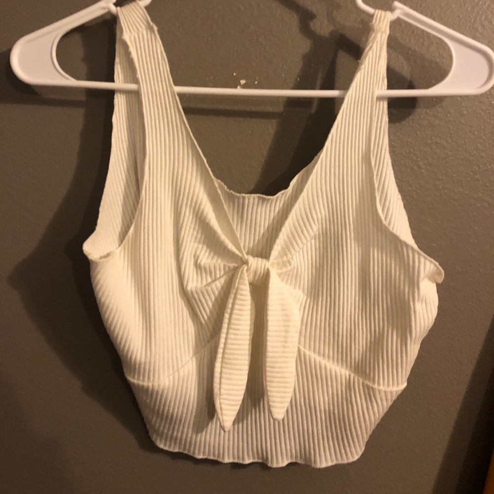 White cropped top